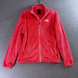 The north face fleece womens medium bright pink full zip jacket